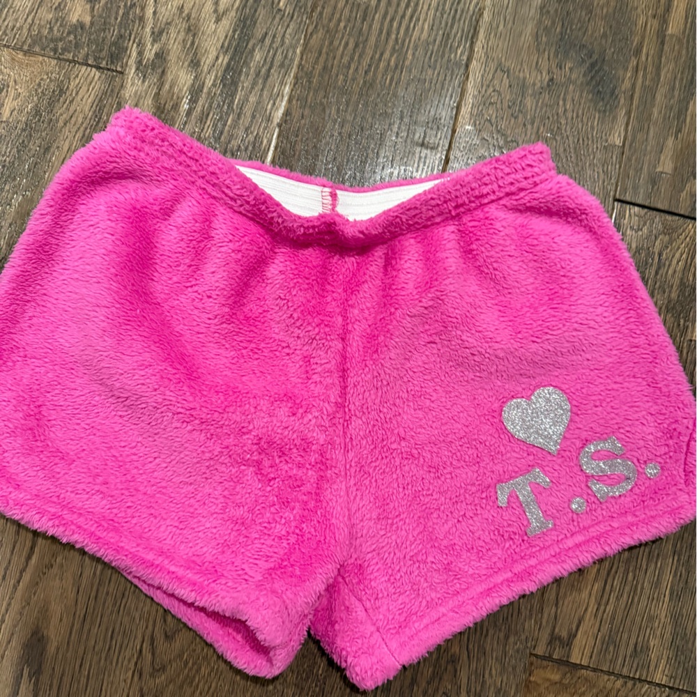 Pink Fleece Kids Taylor Swift Shorts